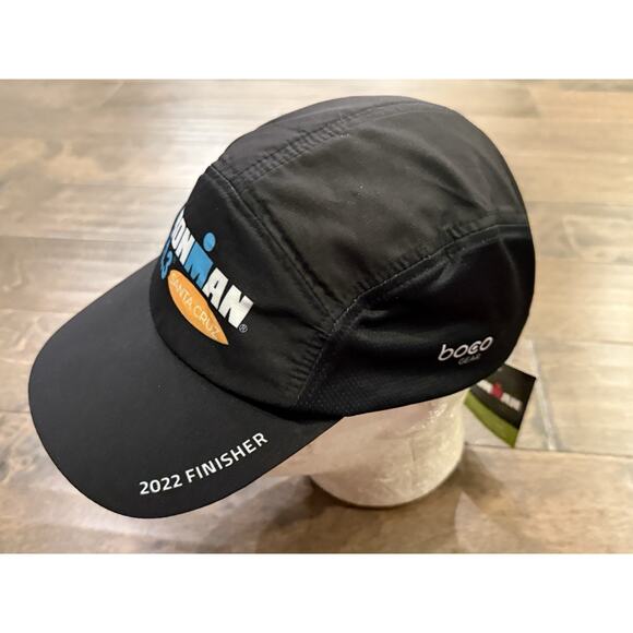 IRONMAN Triathlon 70.3 Santa Cruz 2022 Black Finisher Cap OSFM 5-Panel Hat NWT - Picture 3 of 8